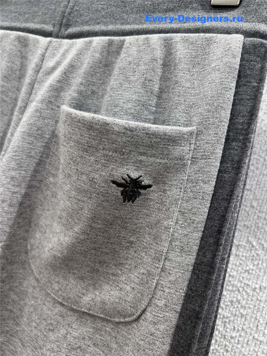 D10r gray letter waistband sports pants