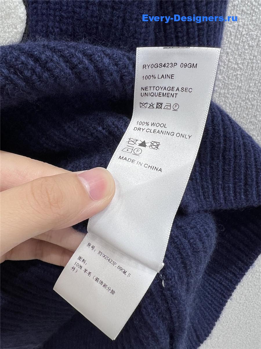 Ce1i*e blue ribbed wool crewneck sweater