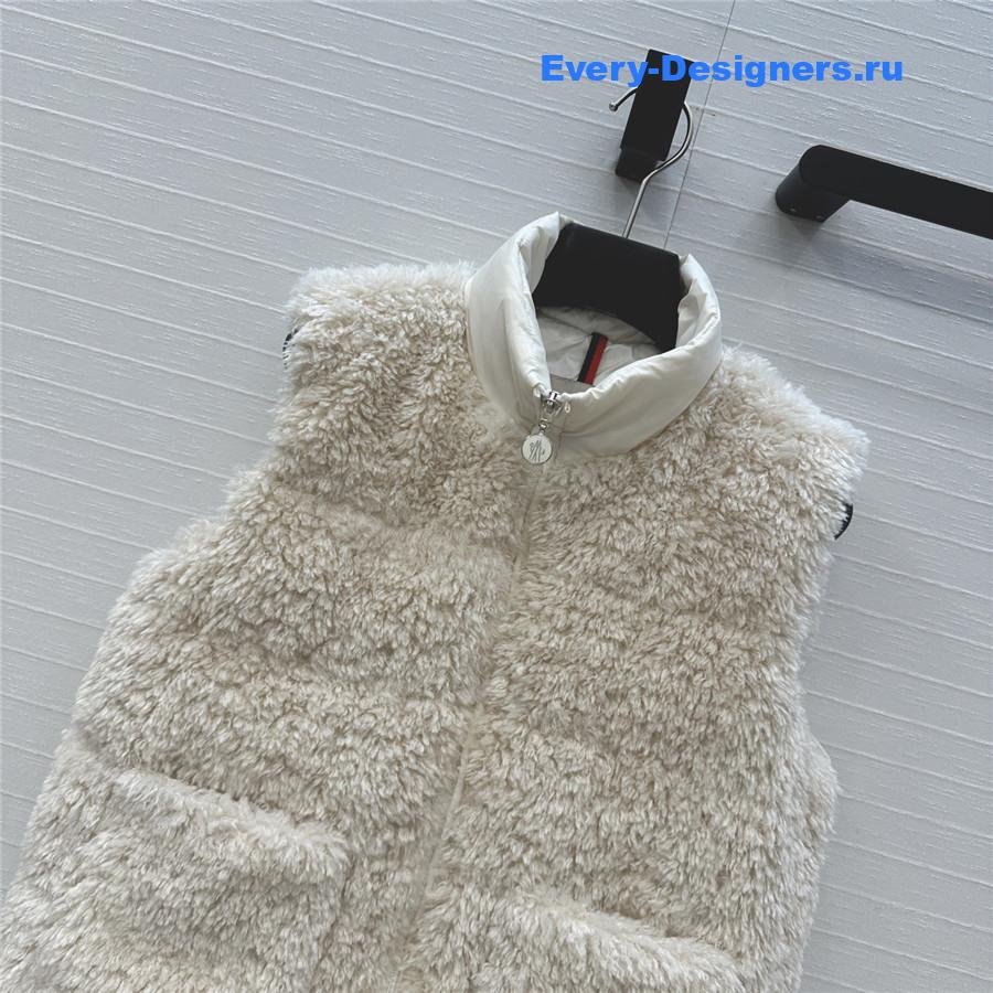 Moncler Beige Planeze Teddy Down Vest