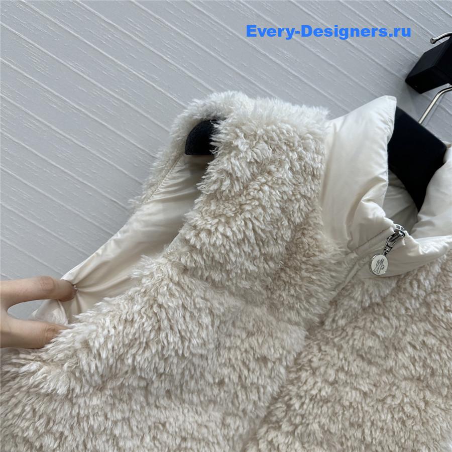 Moncler Beige Planeze Teddy Down Vest
