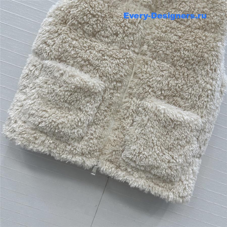 Moncler Beige Planeze Teddy Down Vest