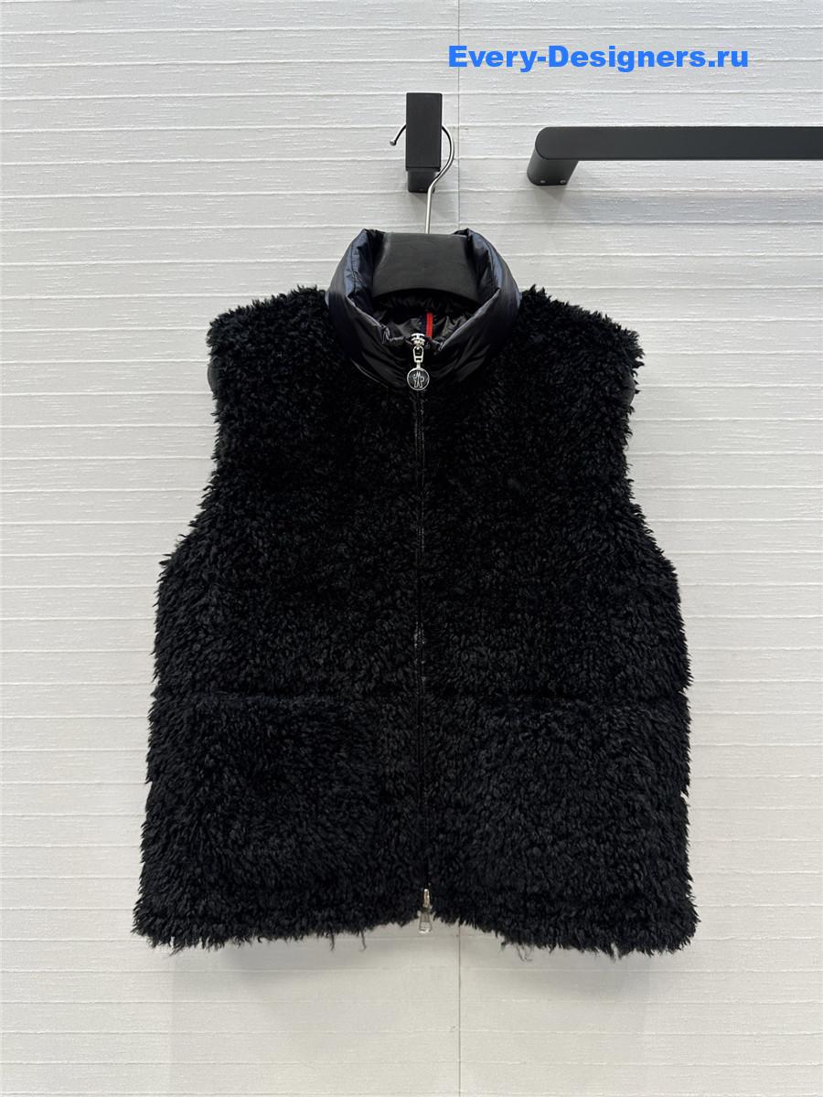 Moncler Black Planeze Teddy Down Vest