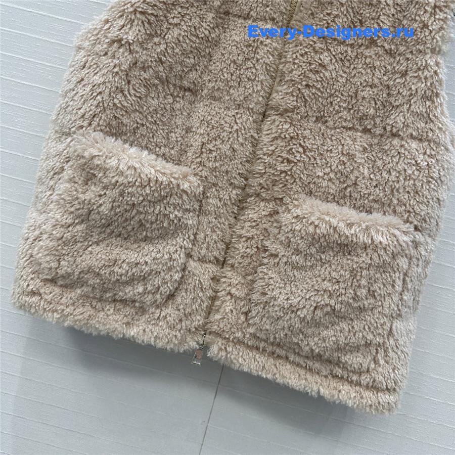 Moncler Brown Planeze Teddy Down Vest