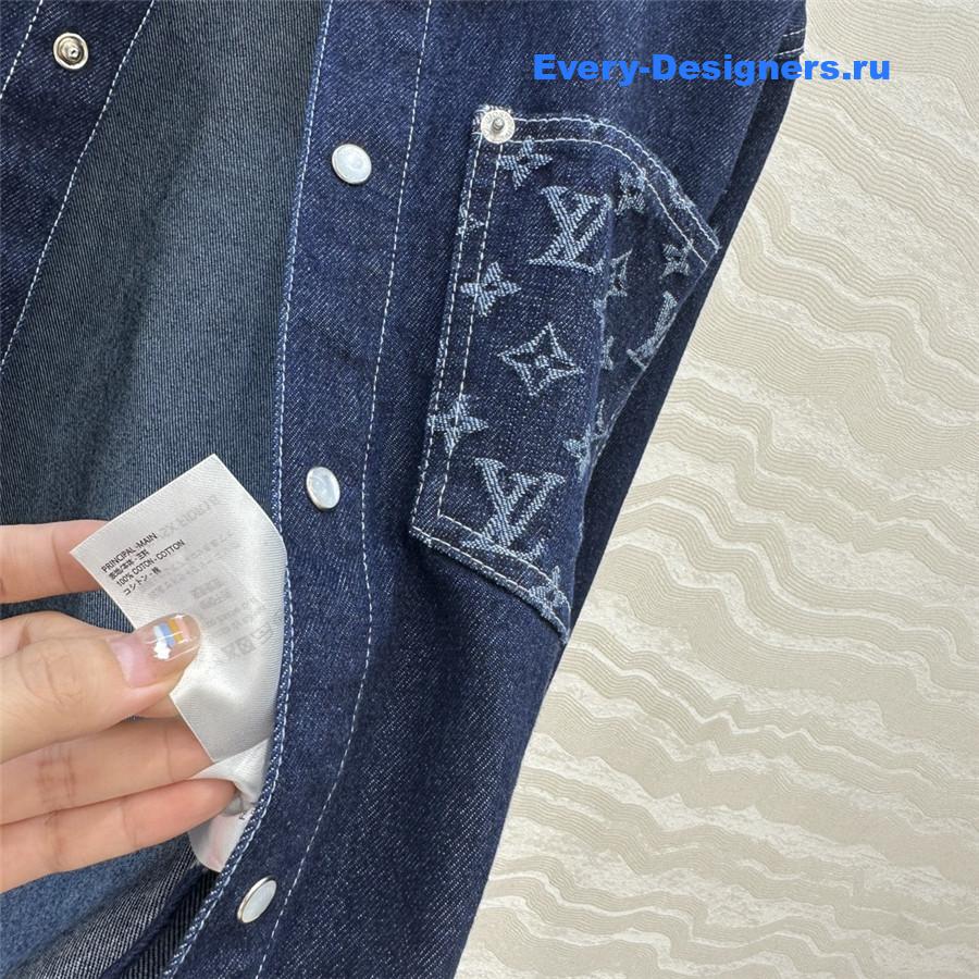 l0vis Vvtt0n monogram pocket denim shirt