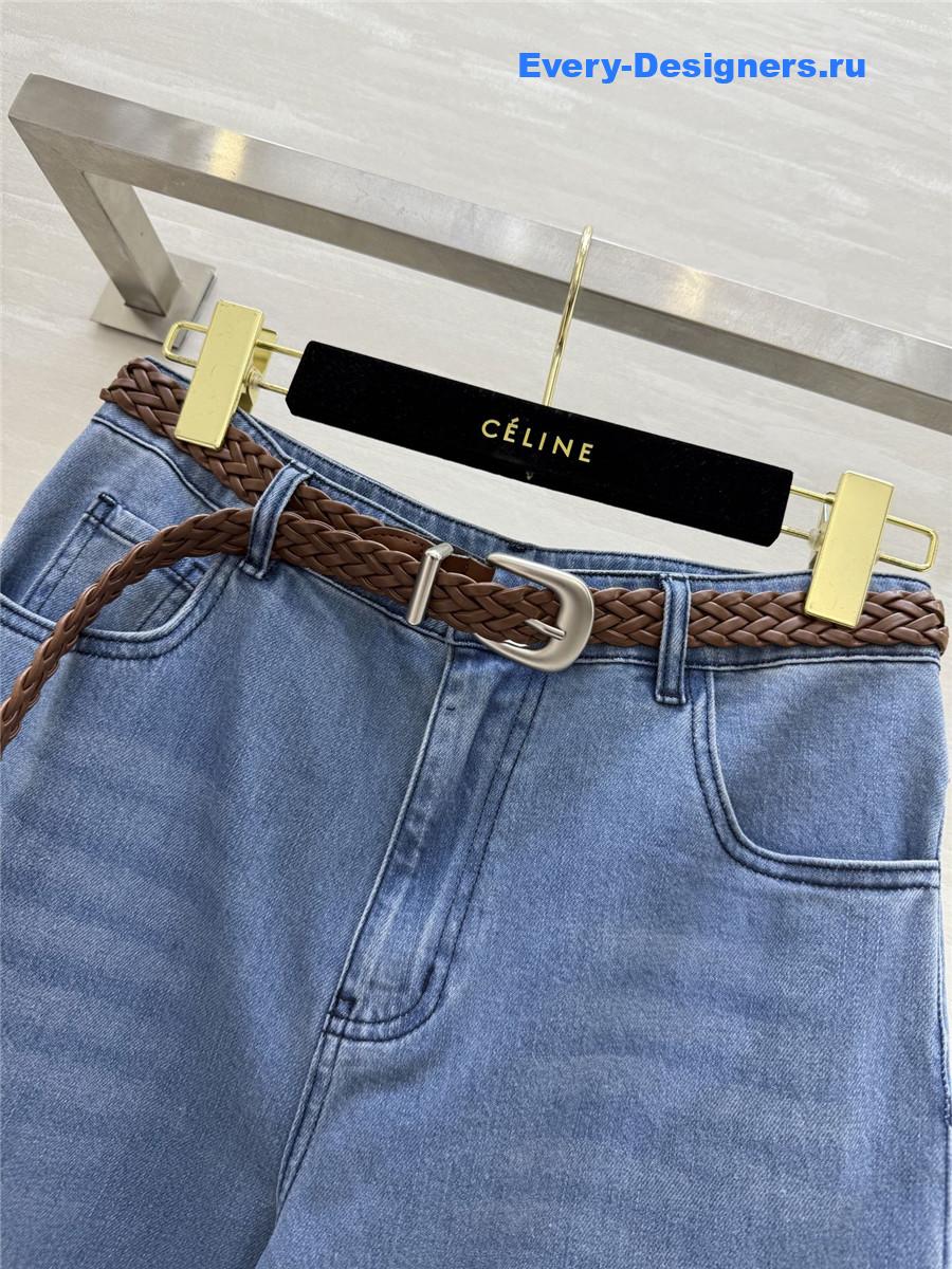 L0ew* braided belt straight jeans