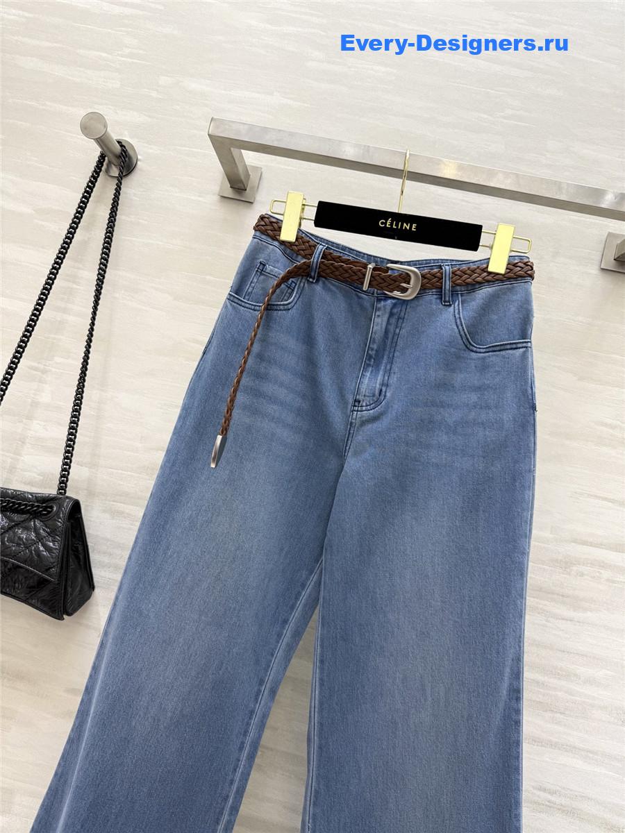 L0ew* braided belt straight jeans