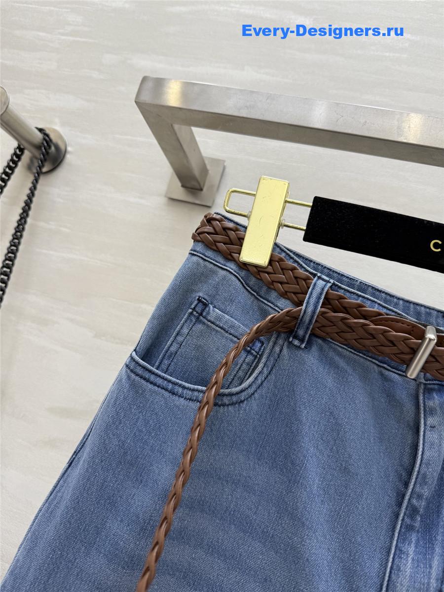 L0ew* braided belt straight jeans