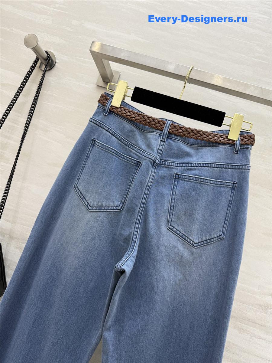 L0ew* braided belt straight jeans