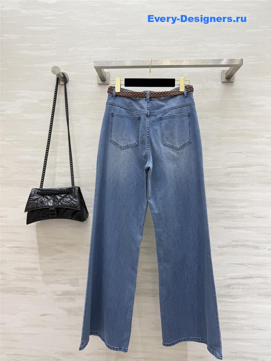 L0ew* braided belt straight jeans