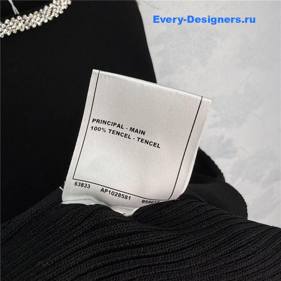 Ch**el black crystal-embellished mini dress