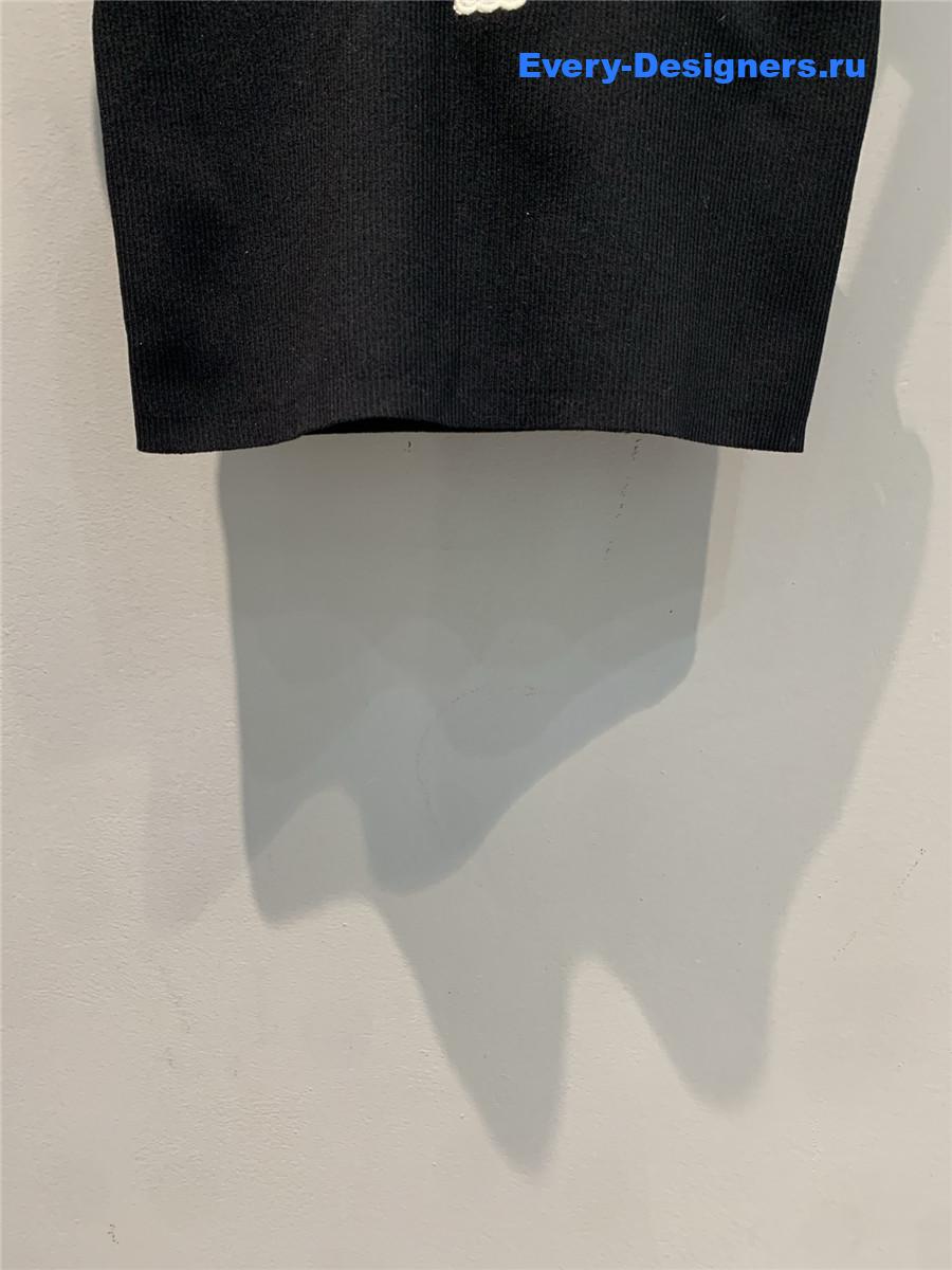 Ce1i*e black logo-embroidered cropped top