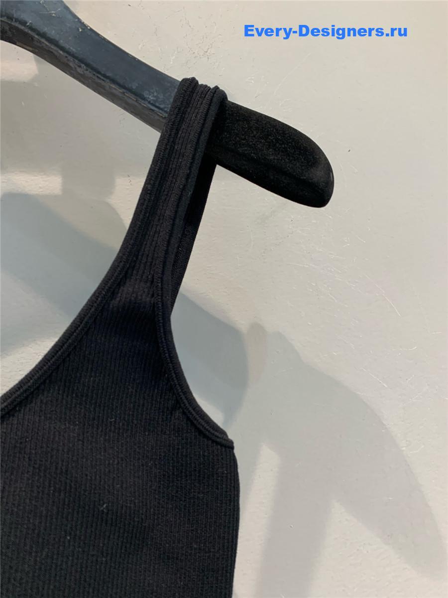 Ce1i*e black logo-embroidered cropped top