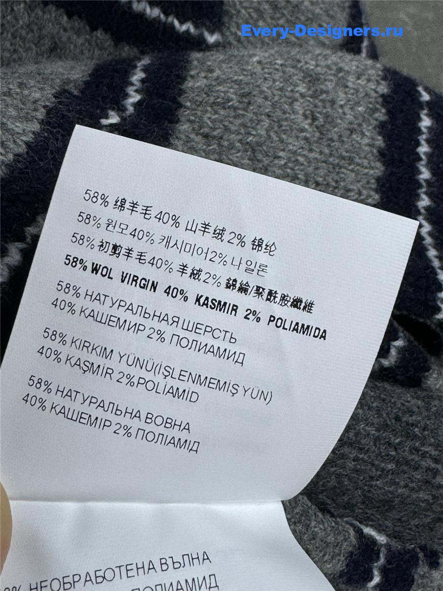 Miu Miu Grey+blue Shetland Knit Cardigan