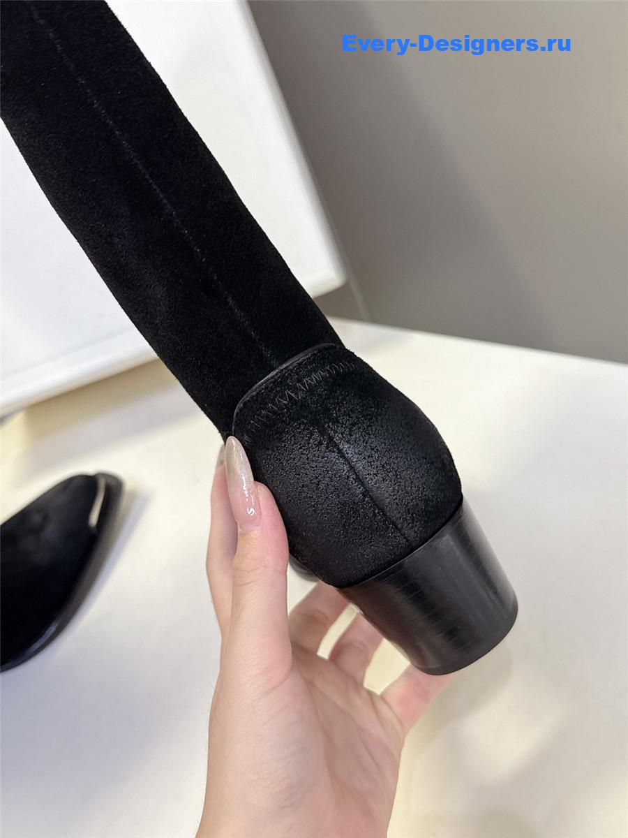 Ce1i*e black suede knee-high boots