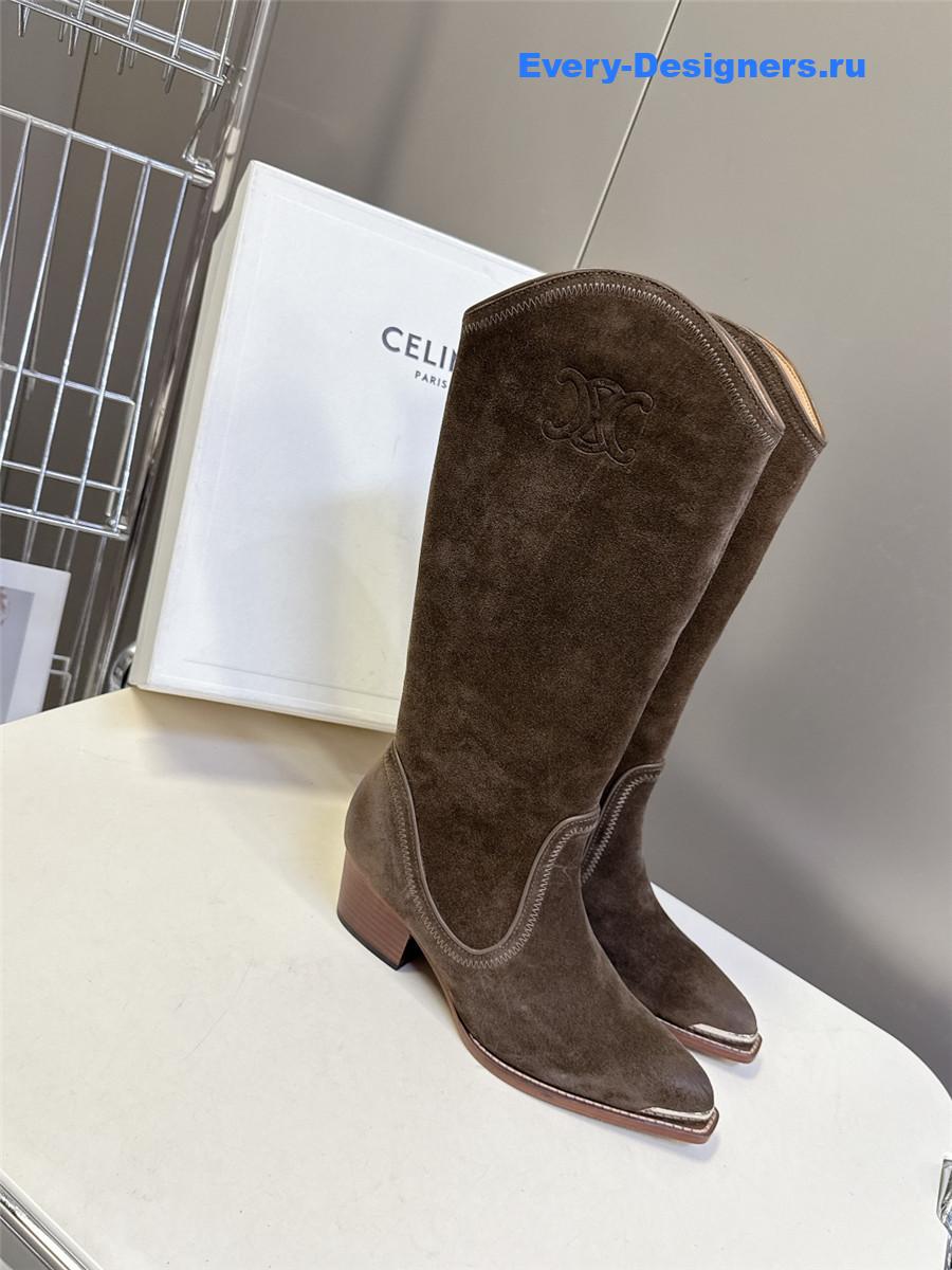 Ce1i*e brown suede knee-high boots