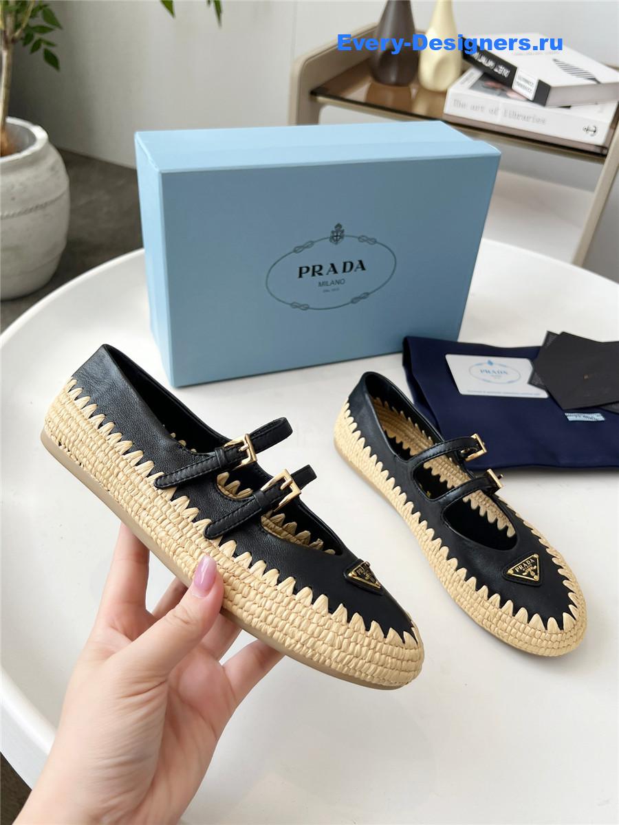 Pra*a black espadrille mary jane