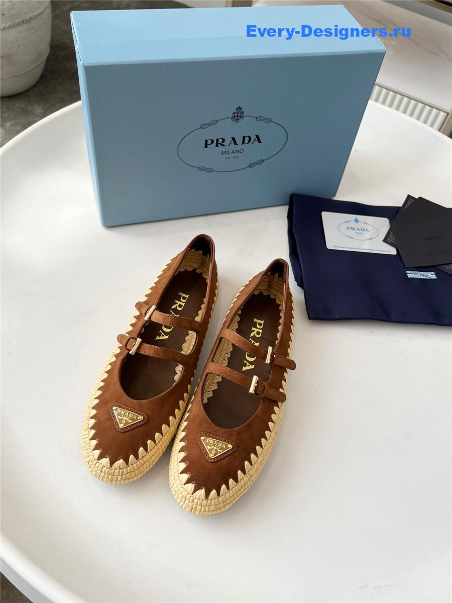 Pra*a brown espadrille mary jane