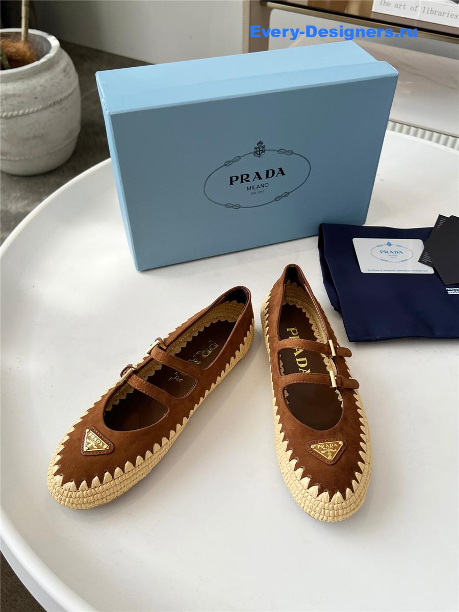 Pra*a brown espadrille mary jane
