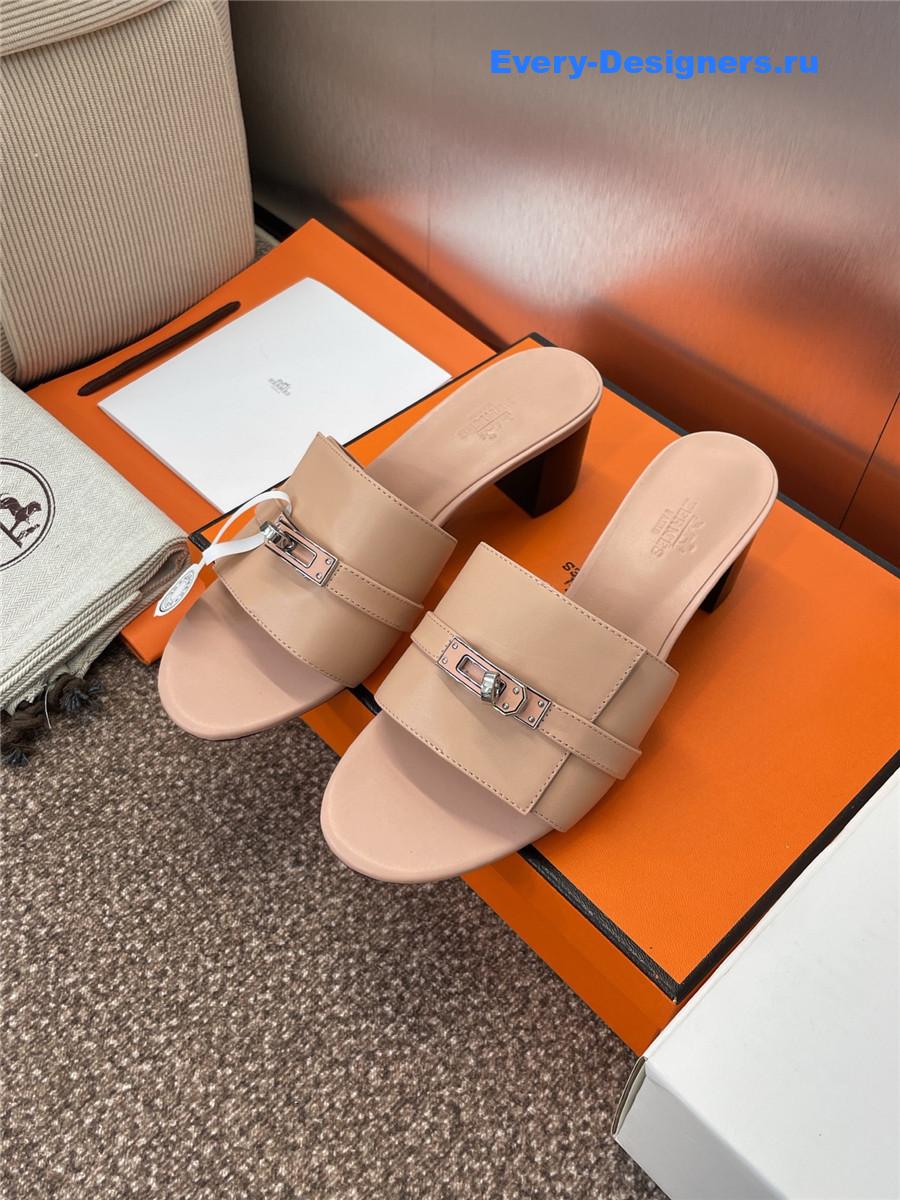 H**me5 gigi 50 brown leather slides