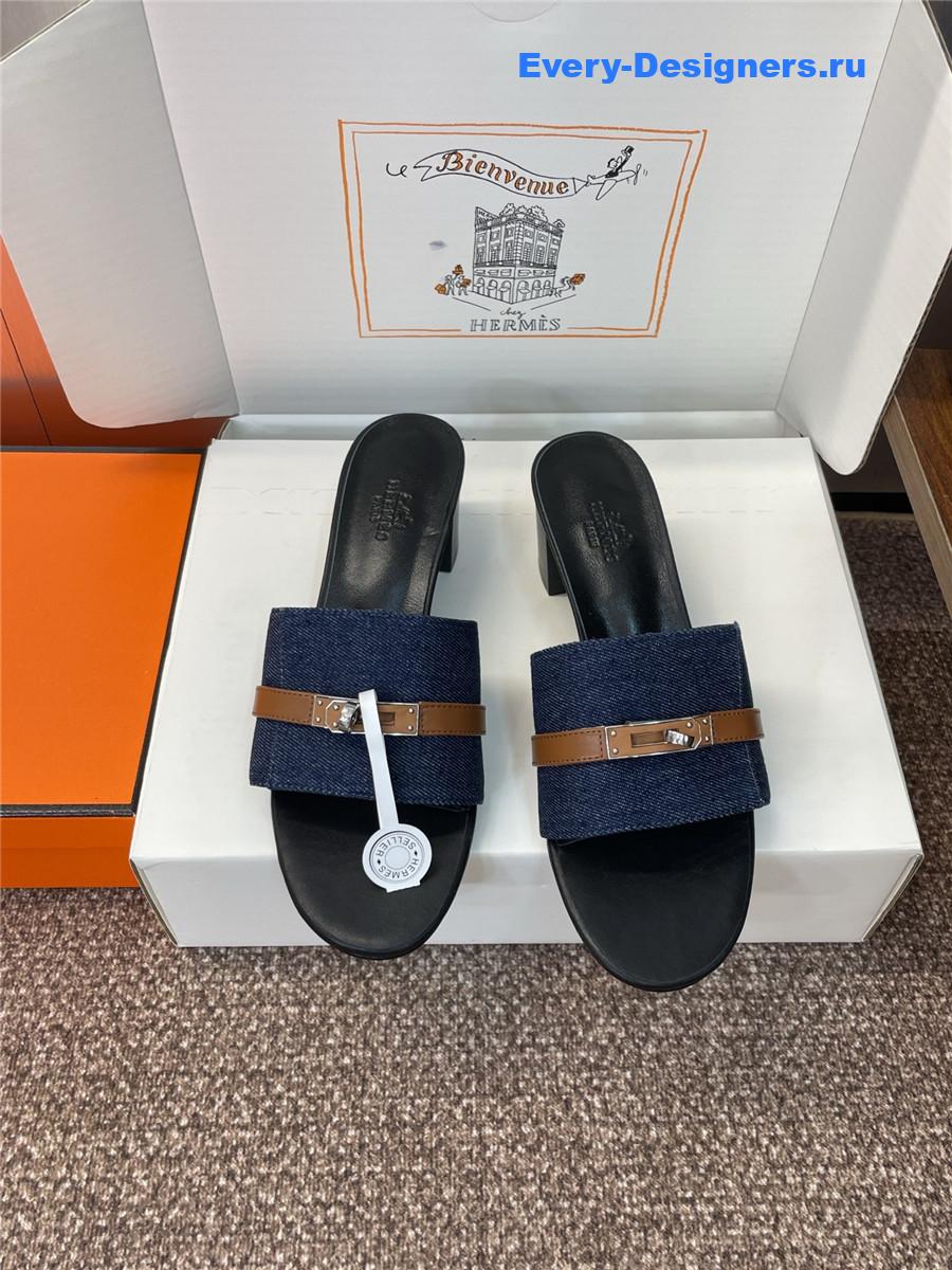 H**me5 gigi 50 blue leather slides