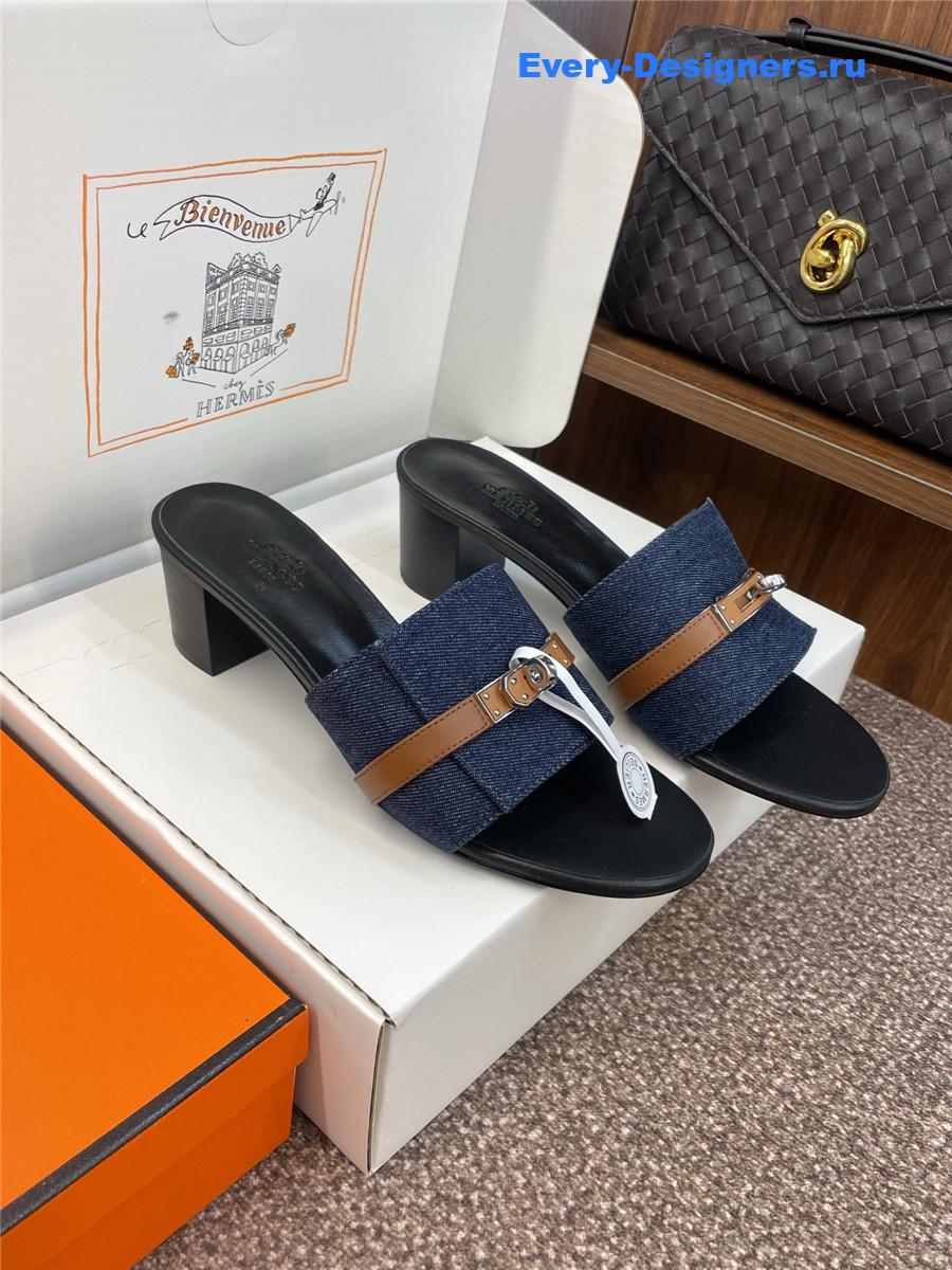 H**me5 gigi 50 blue leather slides