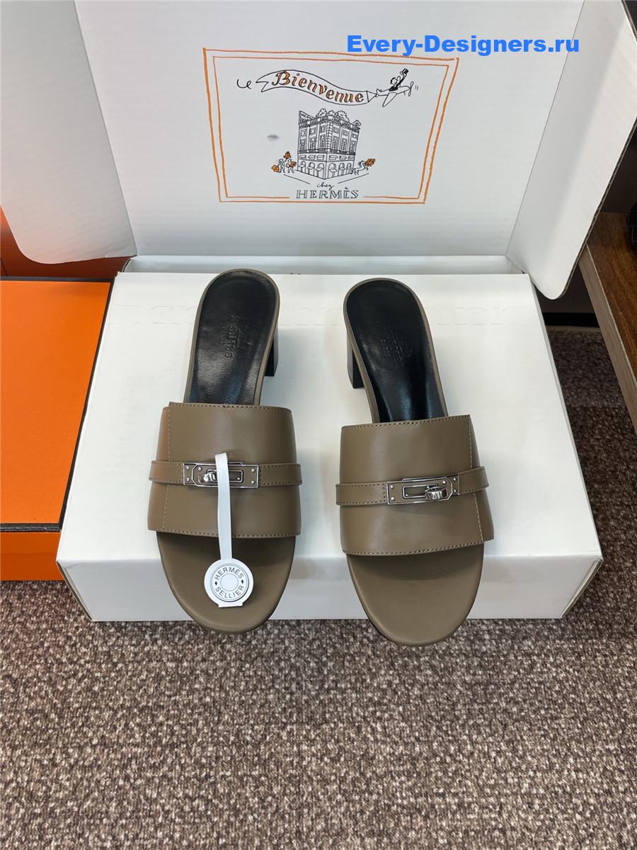 H**me5 gigi 50 green leather slides