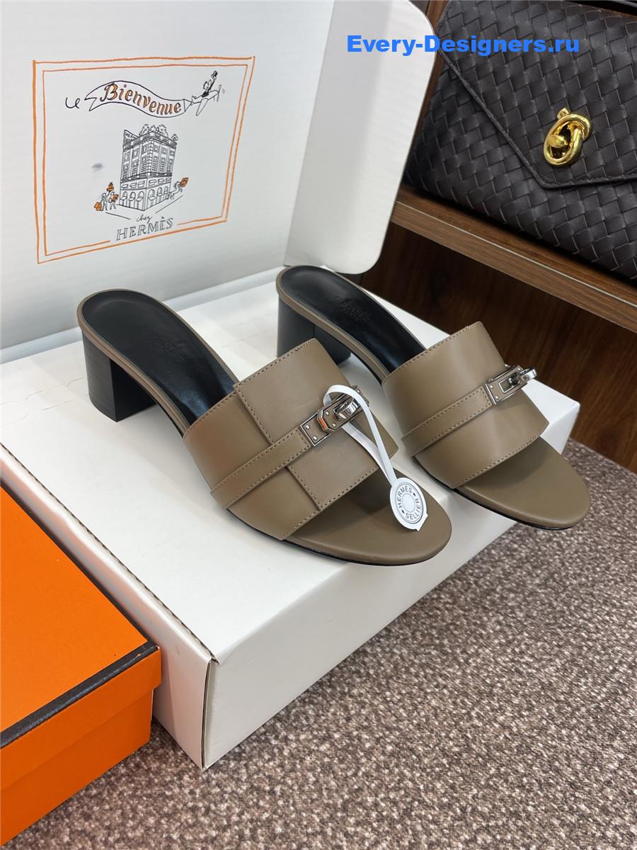 H**me5 gigi 50 green leather slides