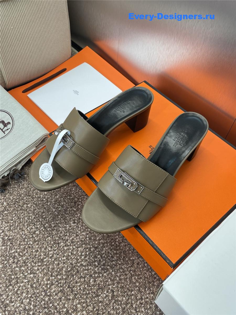 H**me5 gigi 50 green leather slides