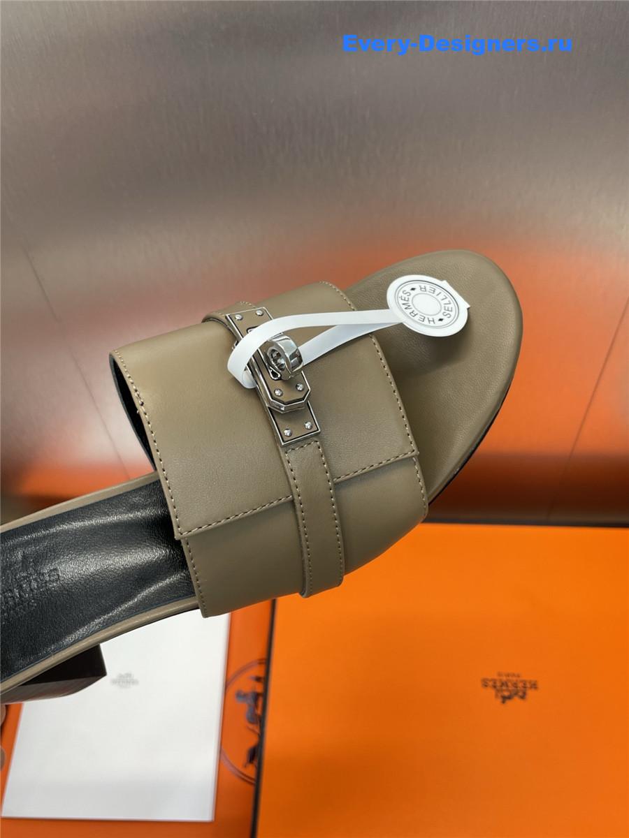 H**me5 gigi 50 green leather slides