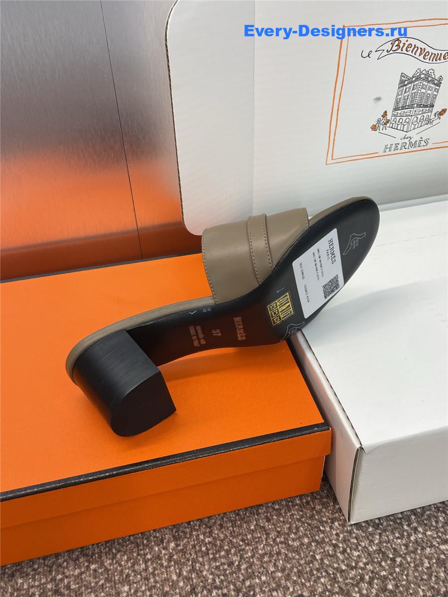 H**me5 gigi 50 green leather slides