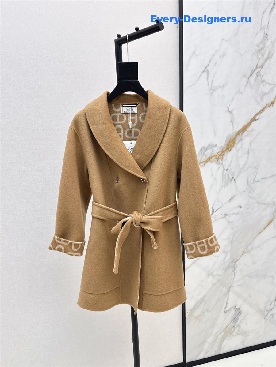 H**me5 brown cashmere mid-length coat