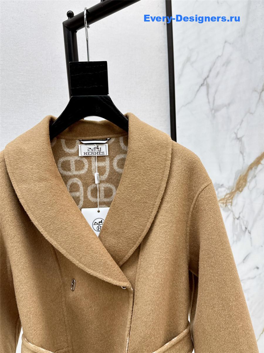 H**me5 brown cashmere mid-length coat