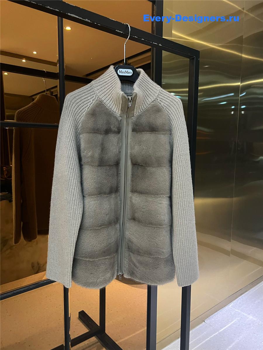 L0r0 P1ana grey mink cashmere coat