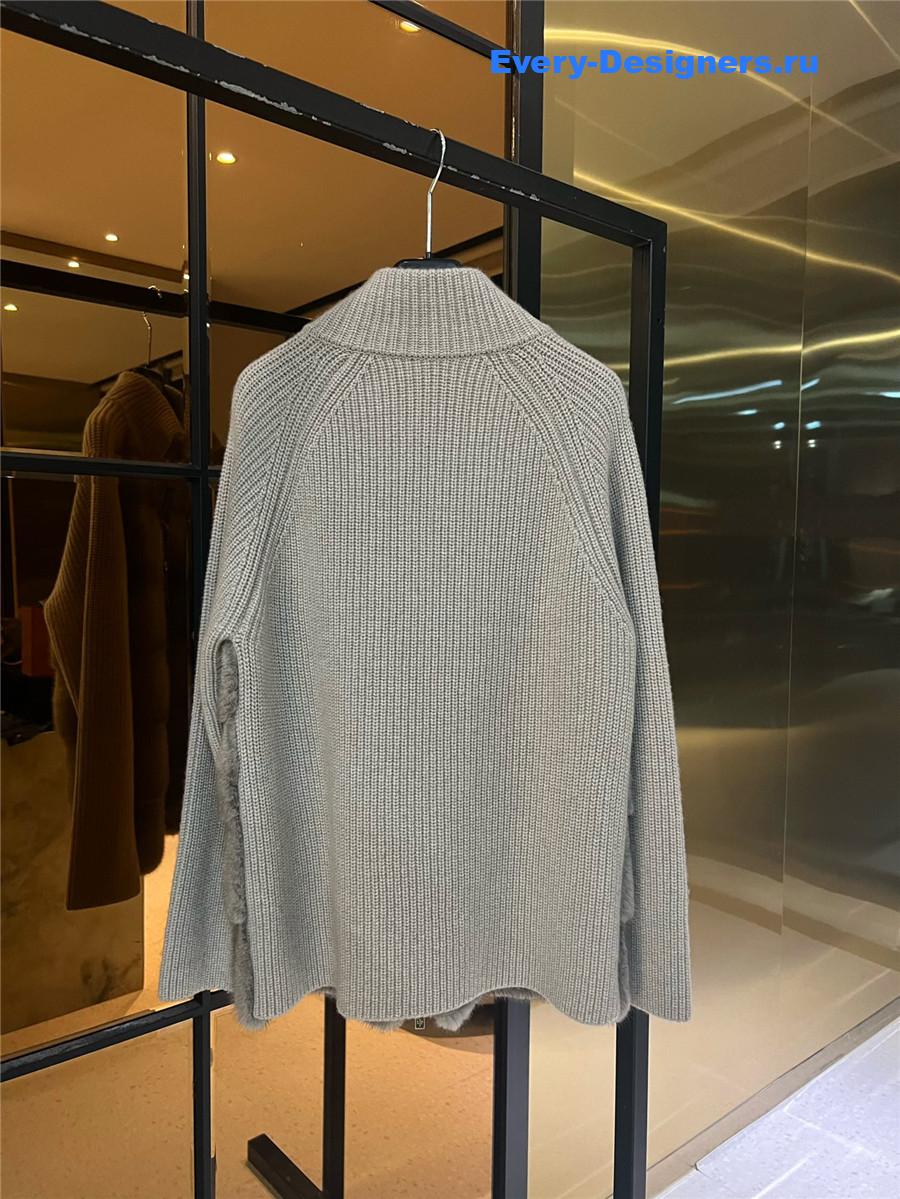 L0r0 P1ana grey mink cashmere coat