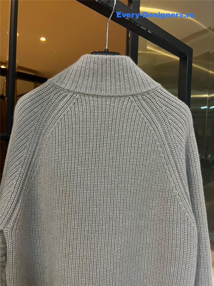 L0r0 P1ana grey mink cashmere coat