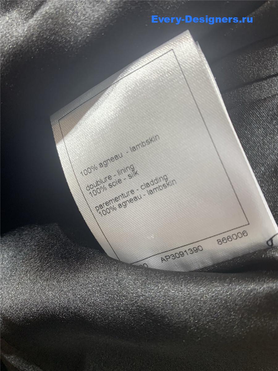 Ch**el black lambskin short leather jacket