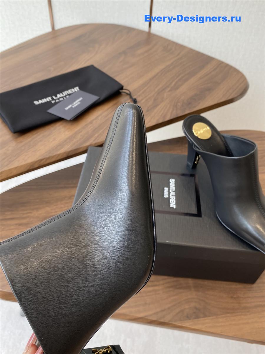 Sa1nt Lau*nt black leather mules