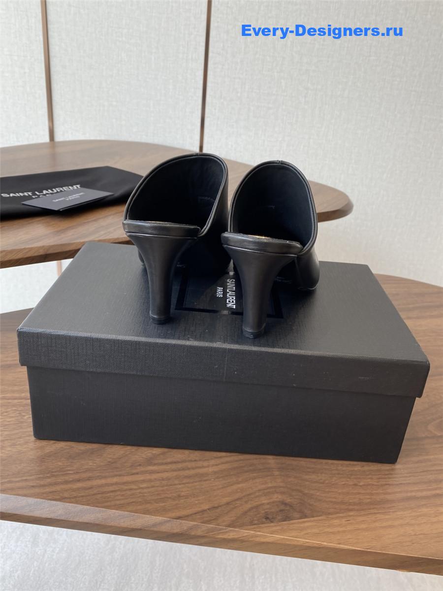 Sa1nt Lau*nt black leather mules