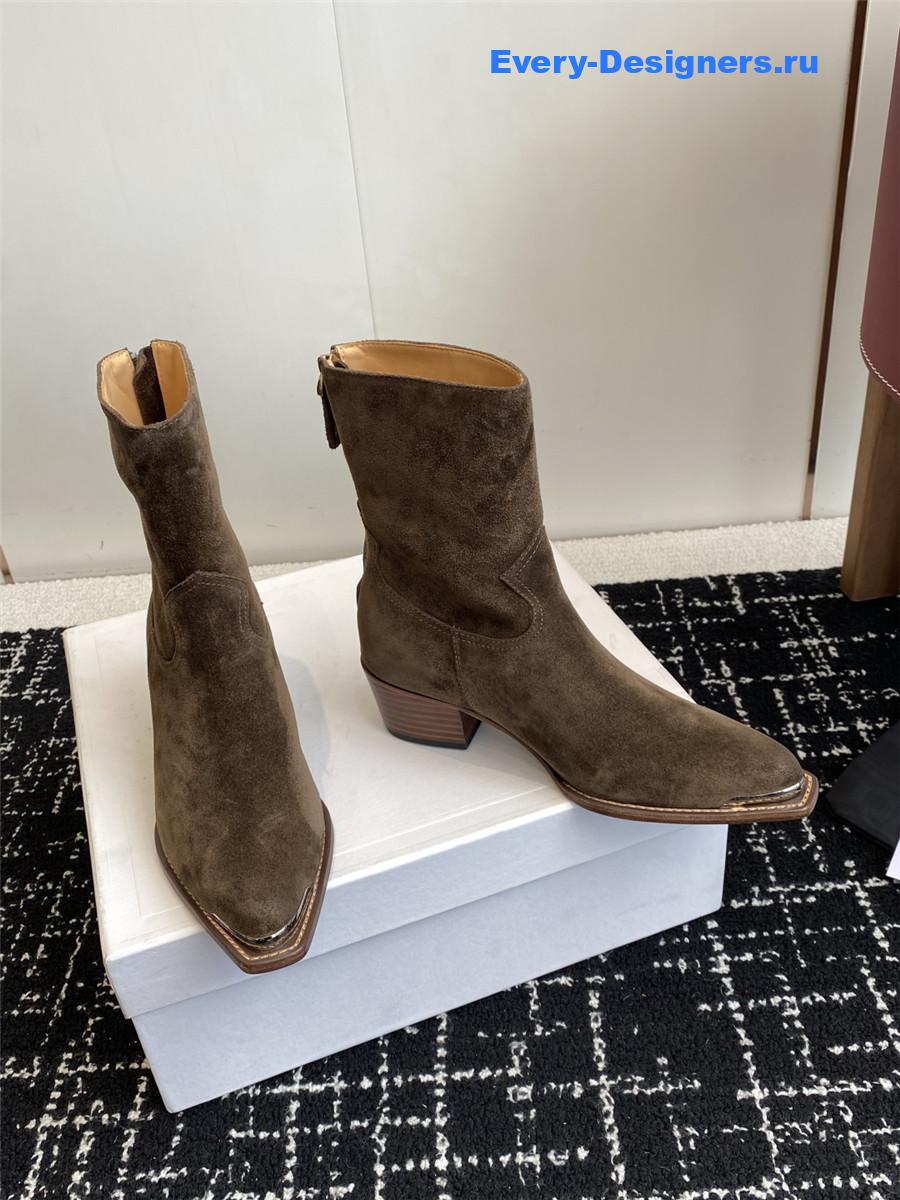 Ce1i*e womens brown suede zipped boots