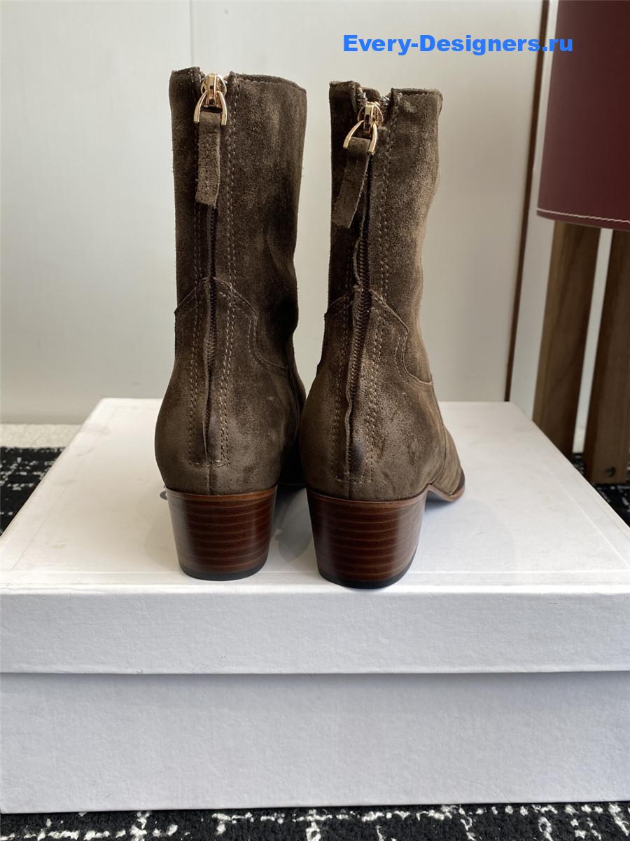 Ce1i*e womens brown suede zipped boots
