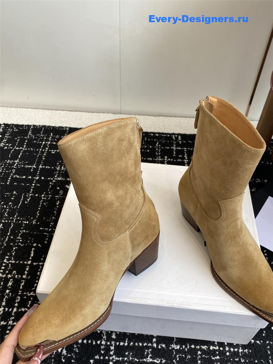Ce1i*e womens beige suede zipped boots
