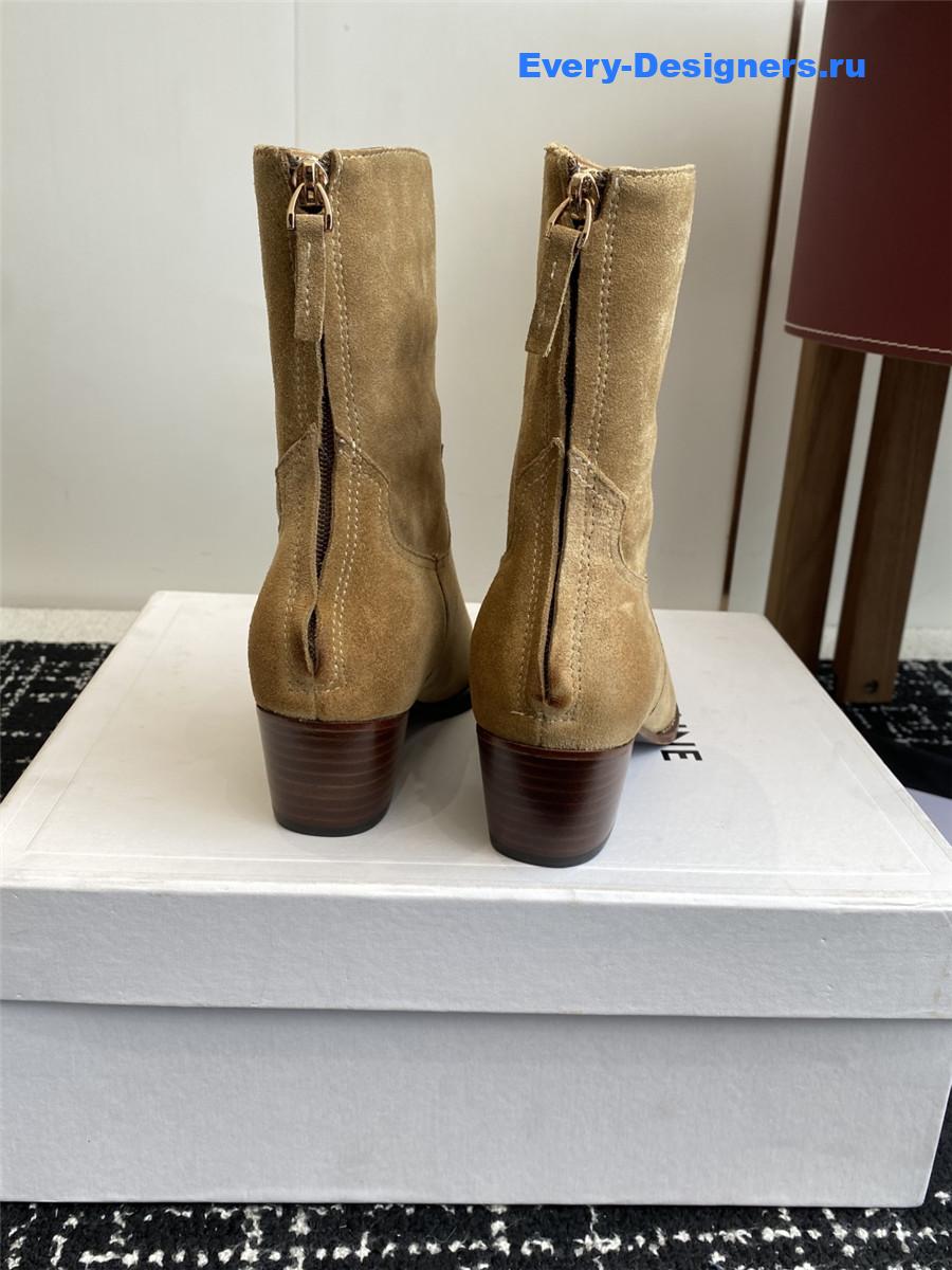 Ce1i*e womens beige suede zipped boots