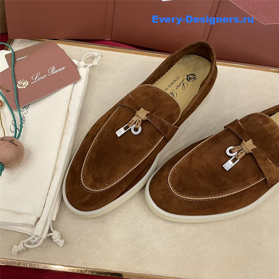 L0r0 P1ana brown suede walk loafers