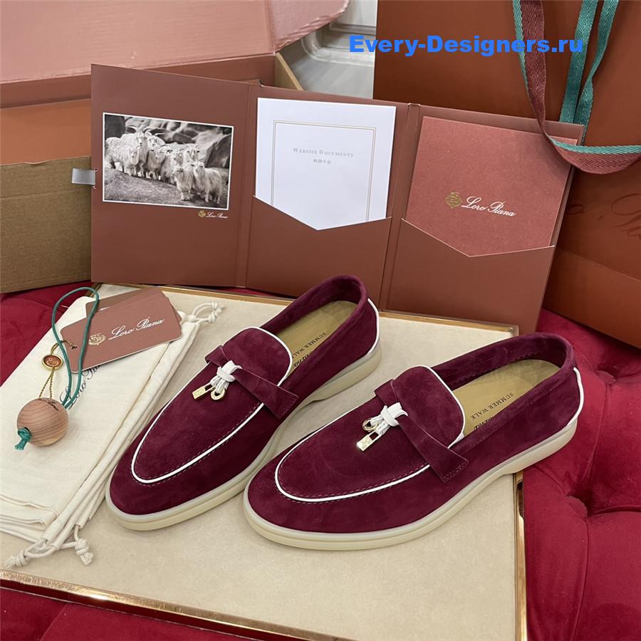 L0r0 P1ana purple suede walk loafers