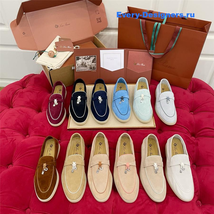 L0r0 P1ana purple suede walk loafers