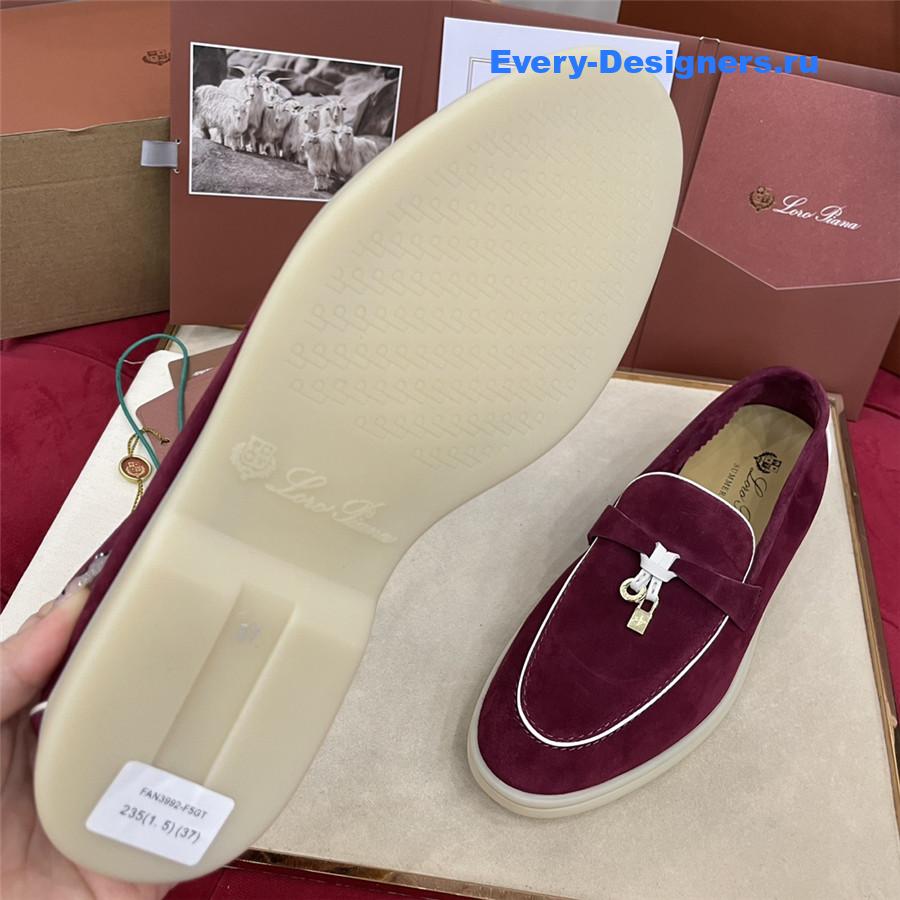 L0r0 P1ana purple suede walk loafers