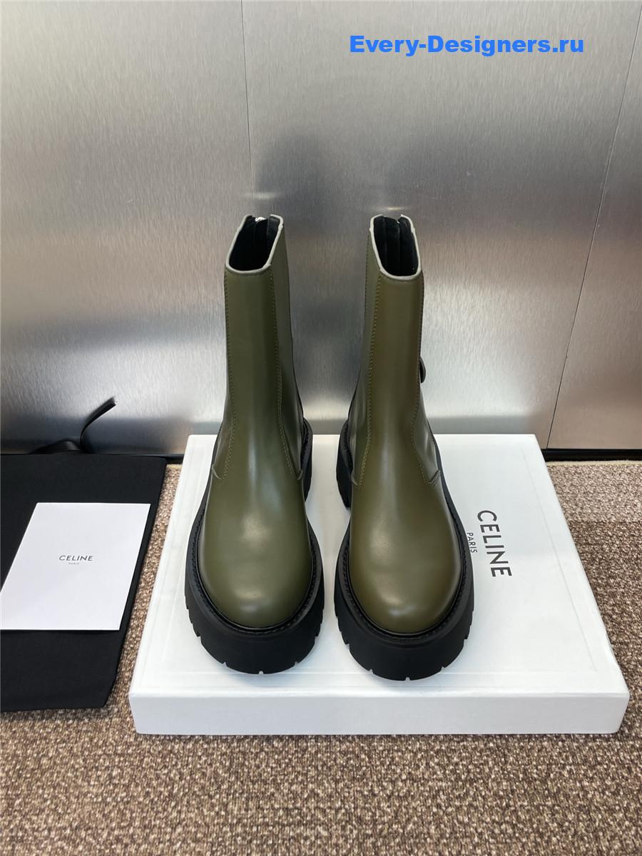 Ce1i*e bulky green calfskin boots