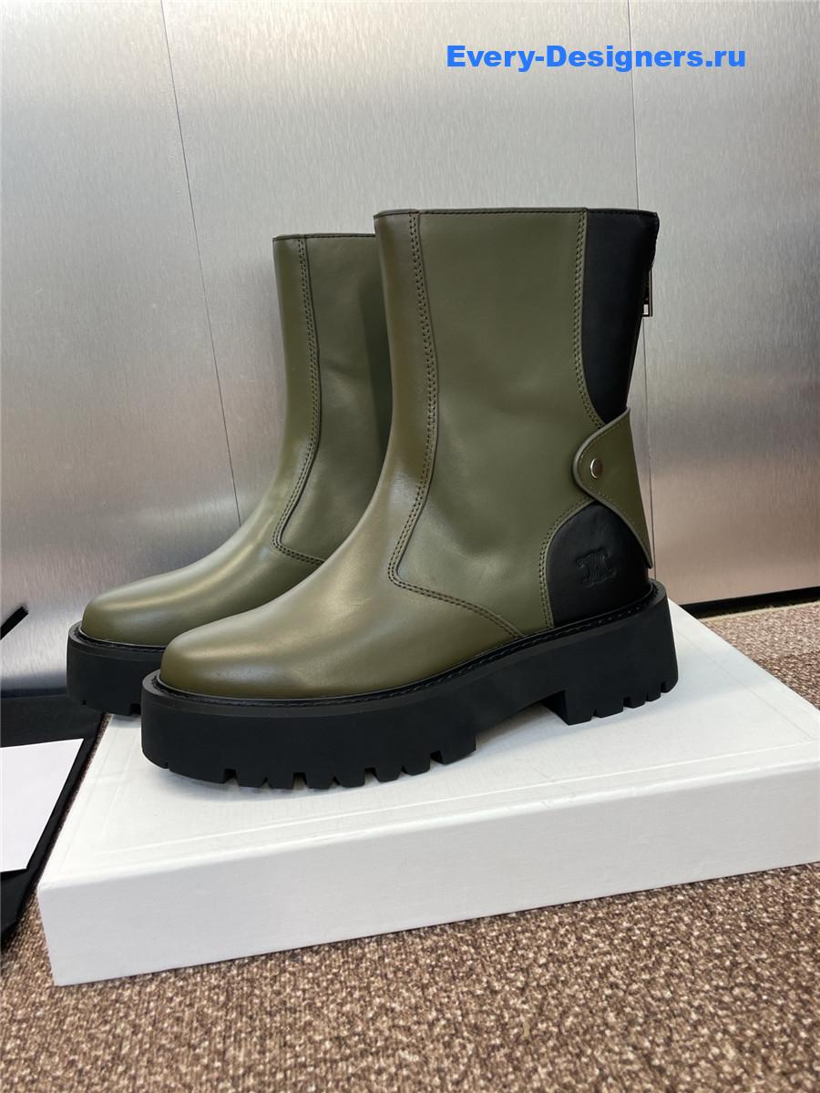 Ce1i*e bulky green calfskin boots