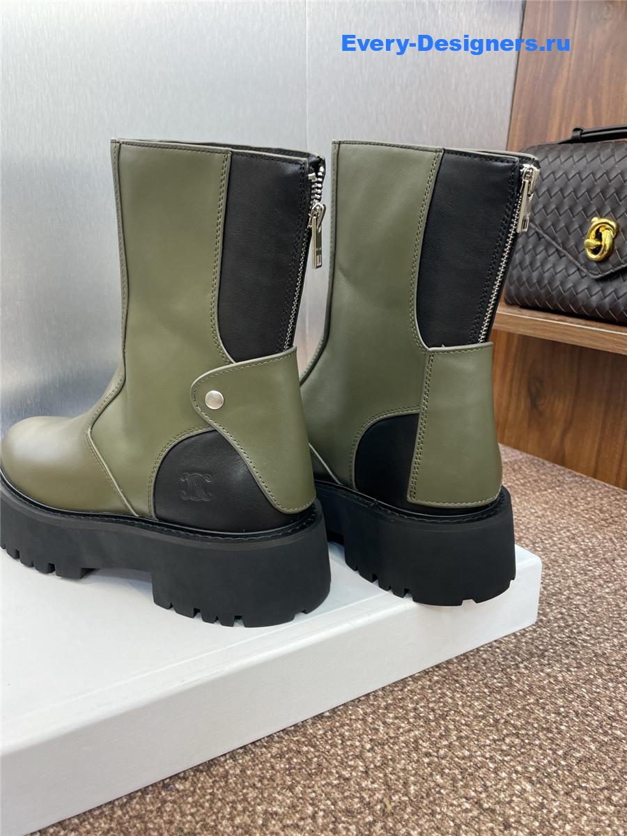 Ce1i*e bulky green calfskin boots