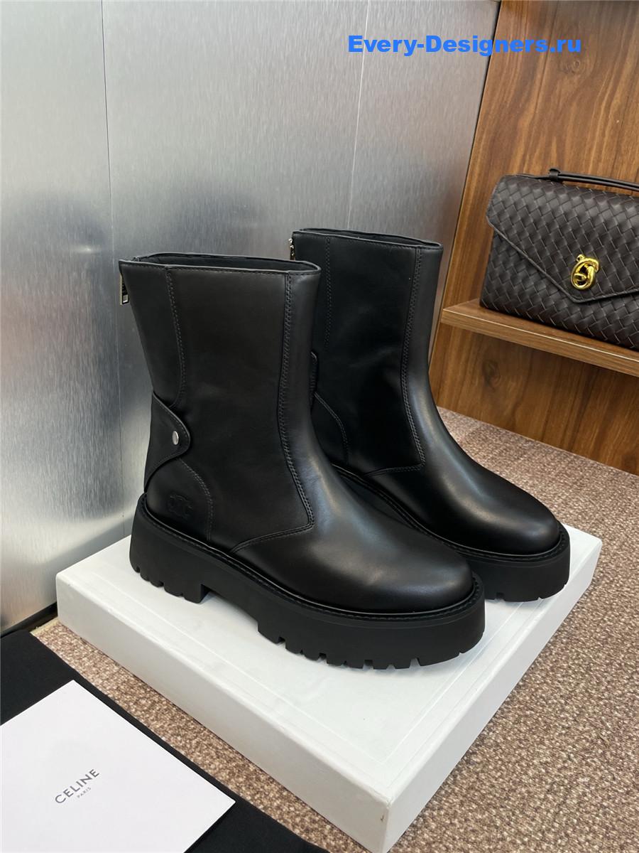 Ce1i*e bulky black calfskin boots